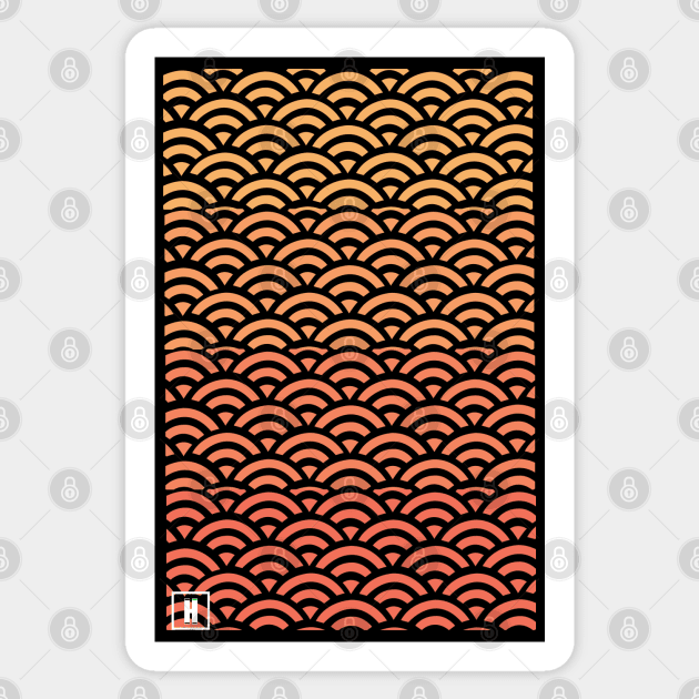 Retro Japanese Clouds Pattern RE:COLOR 14 Sticker by HCreatives